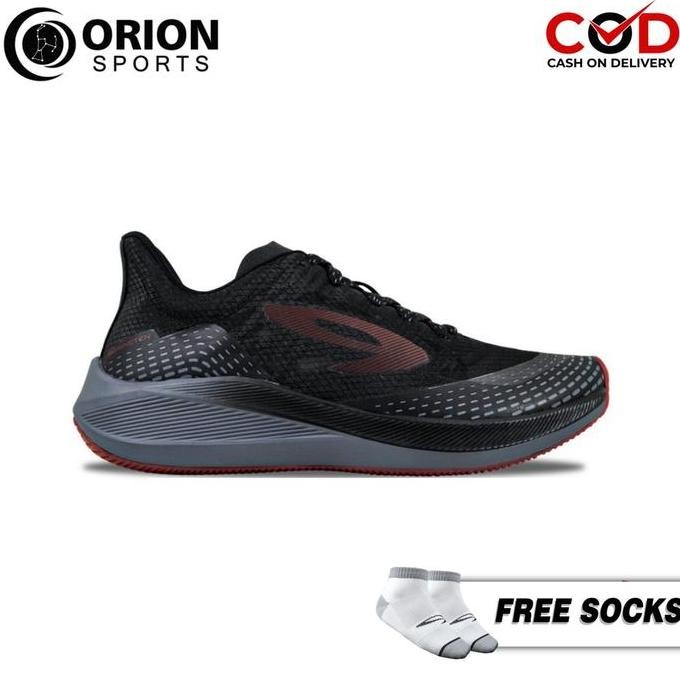910 Nineten Sepatu Running Haze 1.5 - Hitam/Abu/Merah