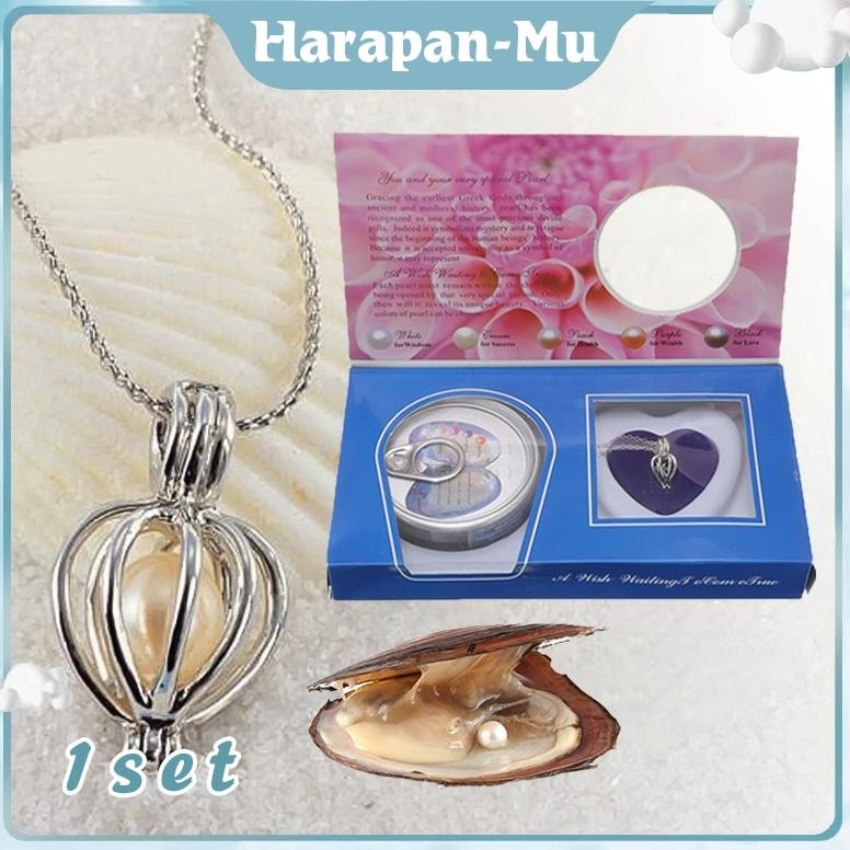 ZYUNJI- Kalung Mutiara Kerang Asli Pearl Necklace Kalung Liontin Kerang Mutiara Gantungan Kunci Muti