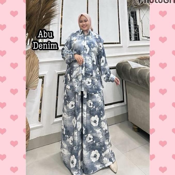 Queenasyari - Jemia Set Kulot (Tanpa Hijab) Setelan Muslim Daily Wanita Ukuran Jumbo
