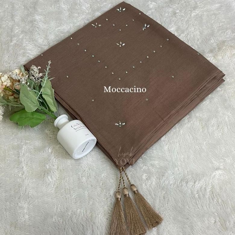 Hijab Segi Empat Payet Swarovski Adinda Tasel Premium // Jilbab SegiEmpat Payet Adinda Katun Hijab-S