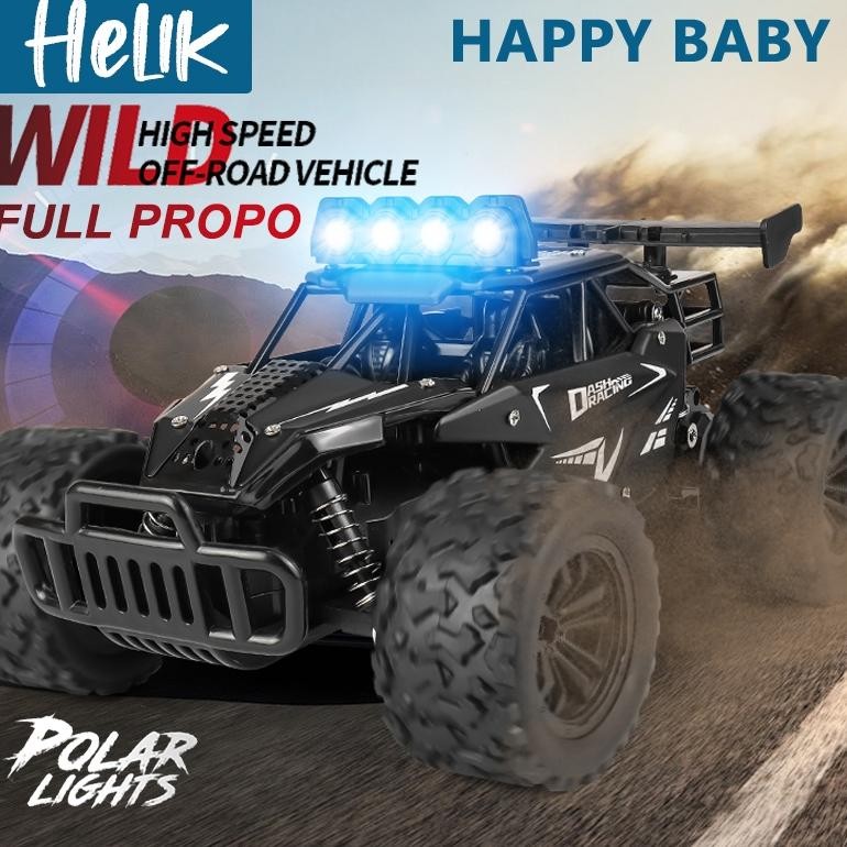 Mobil Remote Control Full Propo RC Mobil Offroad dengan Lampu LED Bodi Alloy Frekuensi 2.4GHZ