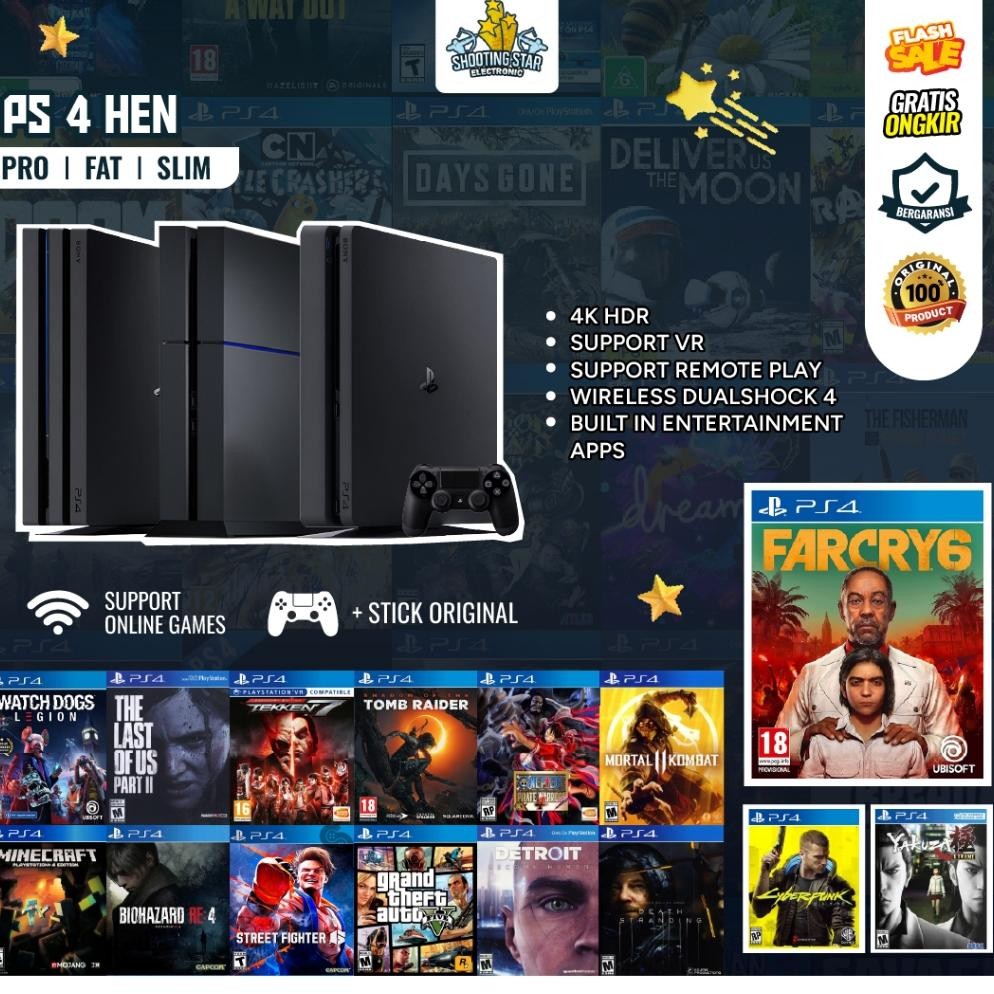 albertGokil- PS4 Hen Sony Second Original - Playstation 4 Hen 9 500GB 1TB 2TB Free 50++ Games Hen Ga