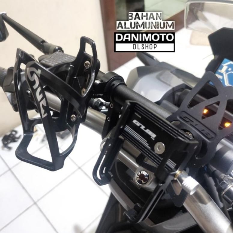 EDELWEIS Holder HP Paket GUB P10 C6 untuk Motor Stang Bulat Bahan Alumunium Besi ADV PCX CB150R CB15