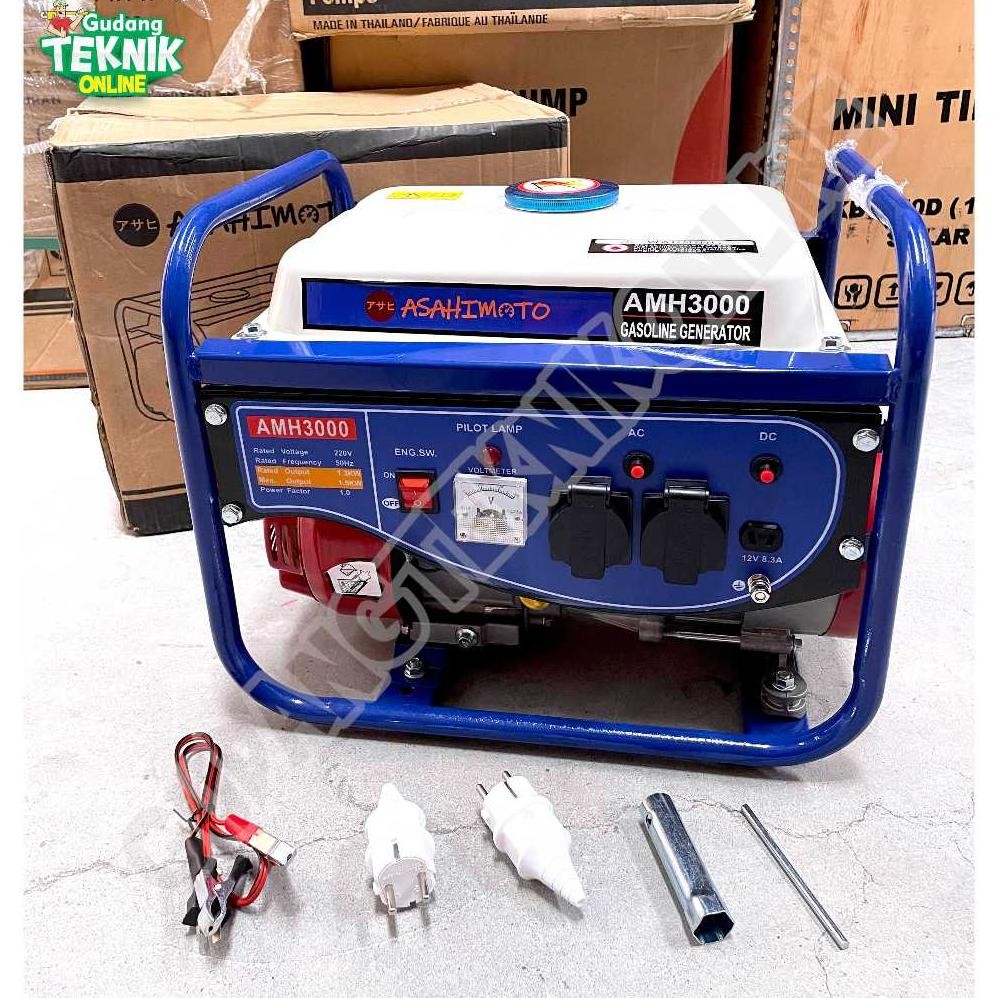 albertGokil Genset Listrik 1300Watt ASAHIMOTO AMH3000 / Power Generator 1300W AMH 3000 - Genset Gene
