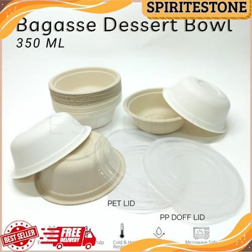 GROSIR Bagasse Dessert Snack Bowl 350 ML BG350