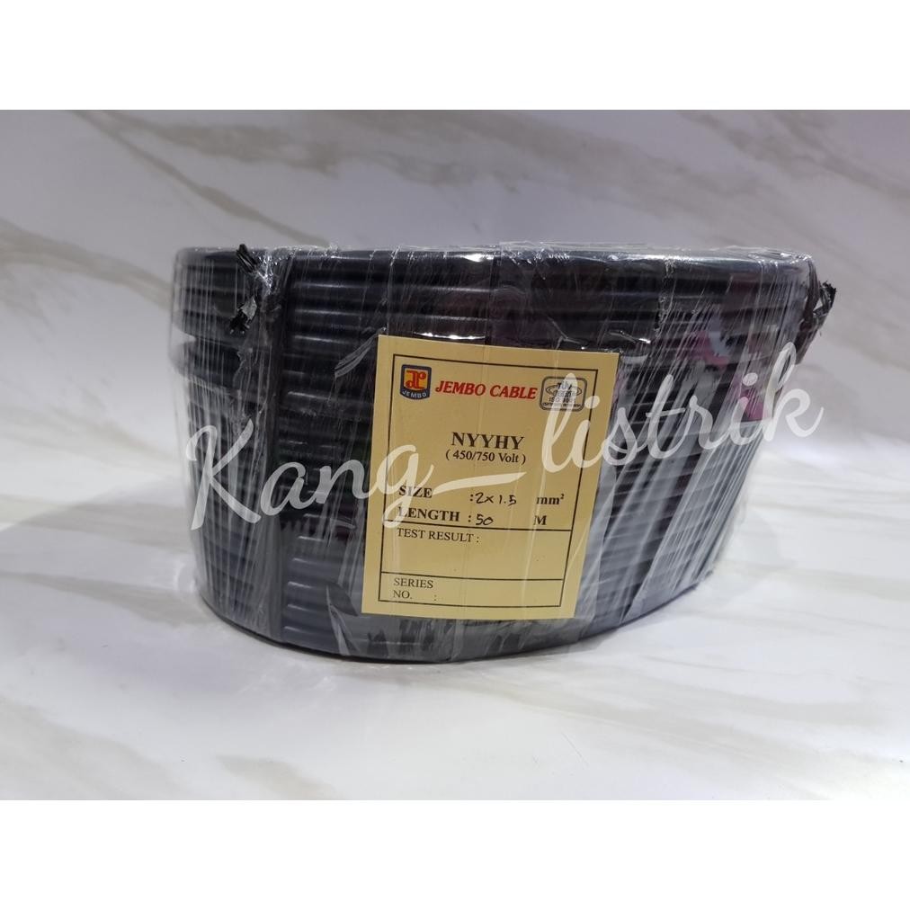 FEVERFEW Kabel NYYHY JEMBO 2x1.5 Per Rol 50Mtr / Kabel Serabut JEMBO 2x1,5 Per Rol 50Mtr