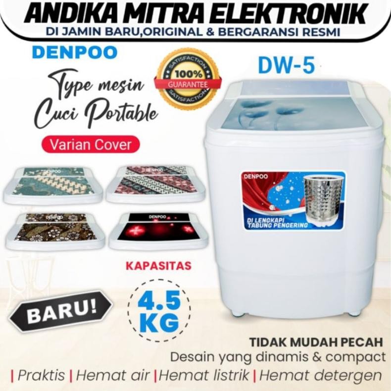 EDELWEIS- MESIN CUCI MINI ( Bisa Cuci & Mengeringkan ) 4.5 KG DENPOO DW 3 DAN DW 5