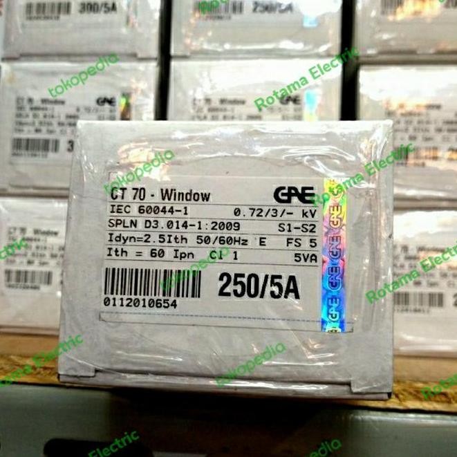 CT 250/5A GAE, CT 70, 250/5A, class 1:5VA, Current Transformers 250A/5