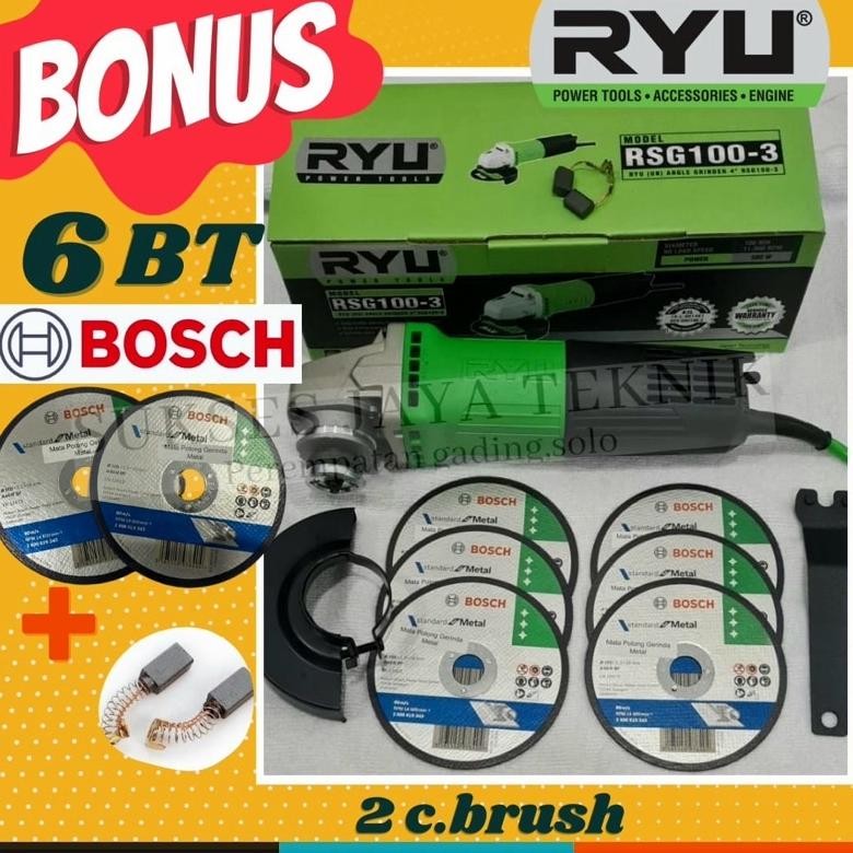 EDELWEIS Mesin gerinda tangan - grinda grenda Ryu tekiro ori murah bonus 3-6pc bt gurinda & 2 carbon