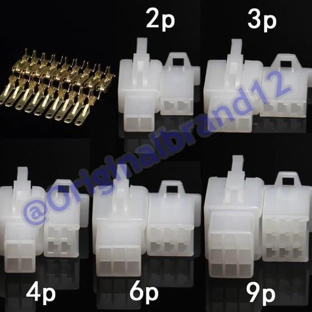 COD Socket 2 pin Kecil + Skun / Soket Motor / Konektor /Kabel Motor