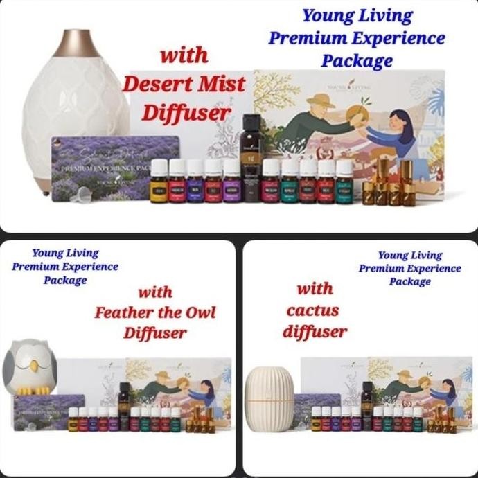 YOUNG LIVING YL EO Premium Experience Package  Desert Mist Diffuser / Cactus Diffuser /Feather The O