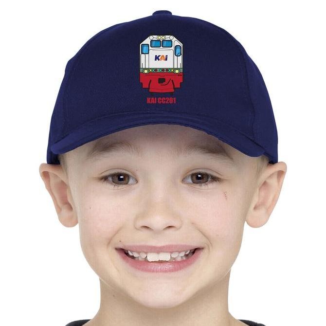 Premium Topi Anak Kereta Api Indonesia KAI Custom Nama KAI-CC201 Promo