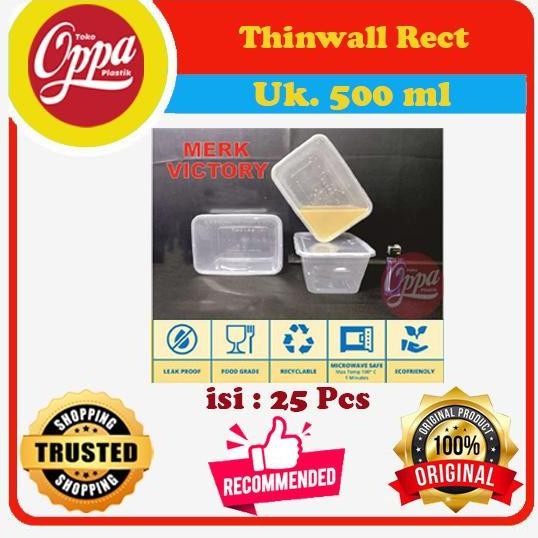 THINWALL 500ML FOOD CONTAINER KOTAK MAKAN BOX TEMPAT MAKAN PLASTIK BENING