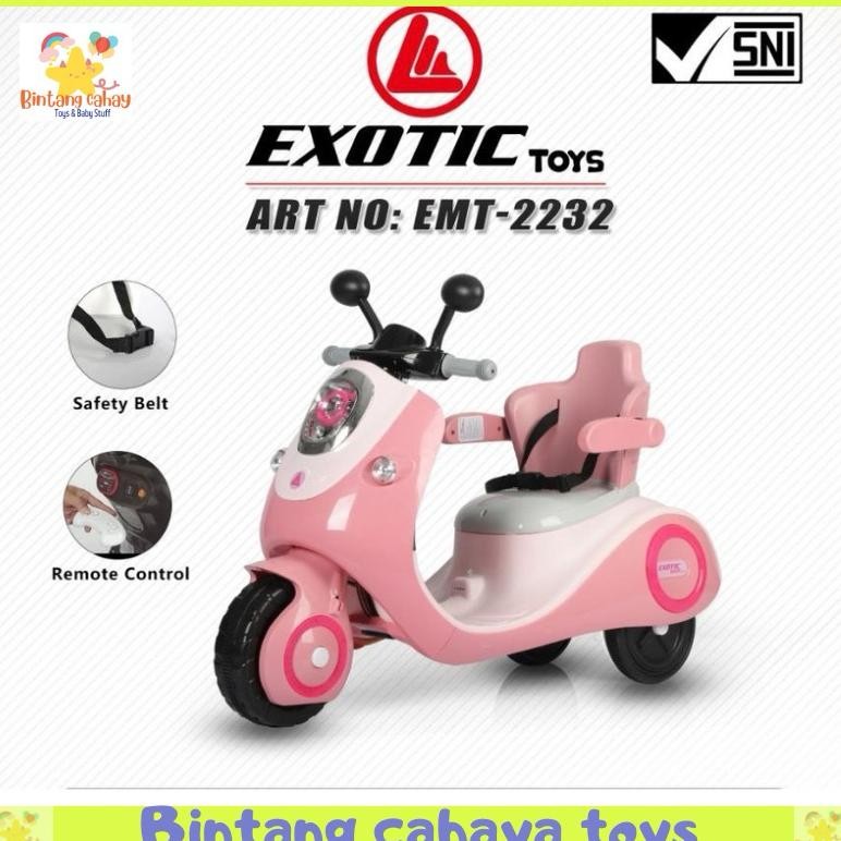 Motor Aki Anak Scooter Exotic EMT 2232 Motor listrik Ada remote ces cas an