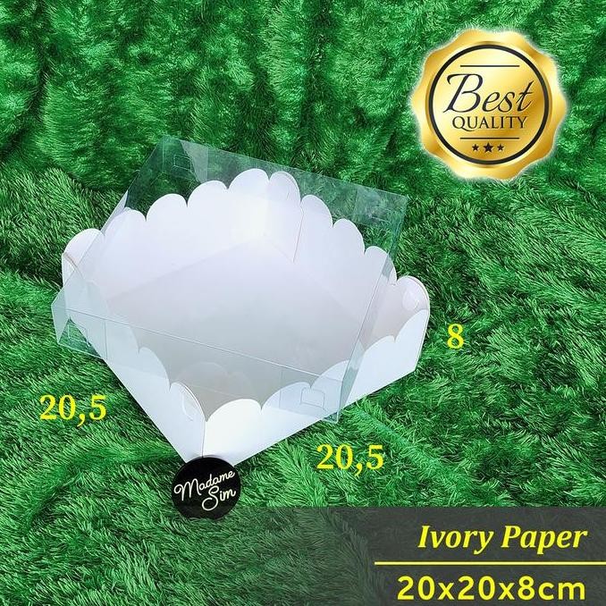 BOX MIKA PUTIH - DUS BOLU - KOTAK BROWNIES - KARDUS 20x20x8