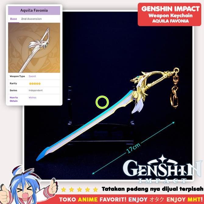 Gantungan Kunci Senjata Genshin Impact Aquila Favonia Pedang Keqing