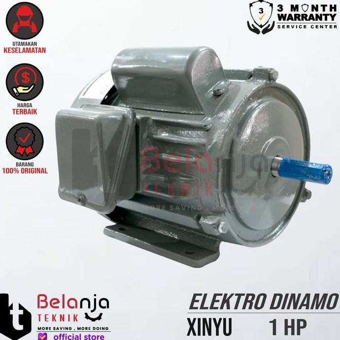 JUNJI- XINYU Mesin Dinamo 1 HP 1 Phase 4 Pole Electro Motor 1HP 750 WATT 220V
