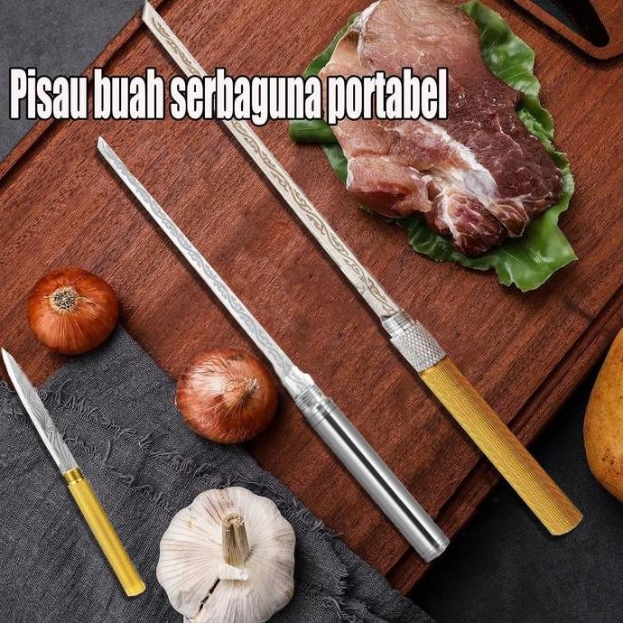 ZOLDYCK Pisau Dapur Motif Tongkat Stainless Portable Fruit Knife Kitchenware Pisau Tongkat Tahan Isa