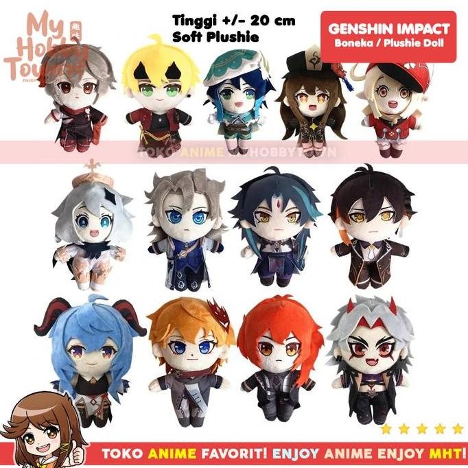 Boneka Genshin Impact Yae Miko Lumine  Keqing Ganyu Raiden Shogun Baal Hutao Thoma Plushie Doll