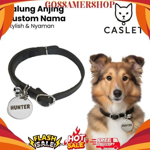 New Kalung Anjing  Custom Nama Liontin Metal Kulit Premium