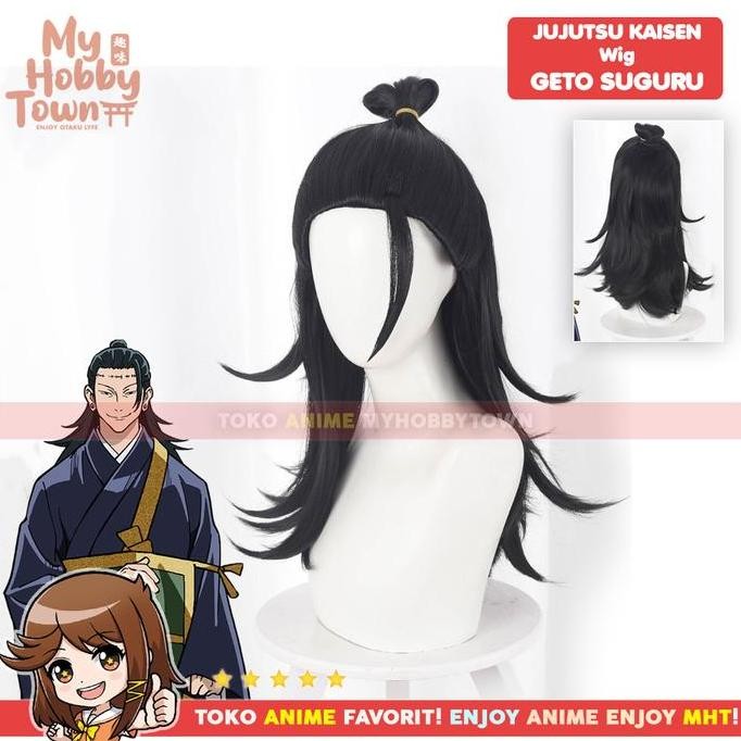 Wig Cosplay Anime Jujutsu Kaisen : Geto Suguru Rambut Palsu