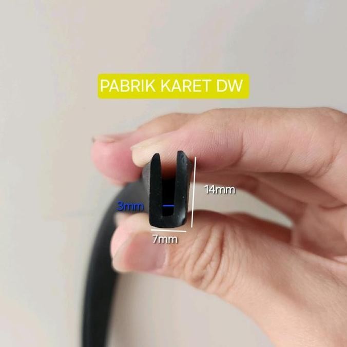 Promo Karet List U Jepit Plat 3Mm Lis U 3 Mm U Jepit 3Mm Penjepit Kaca Cod