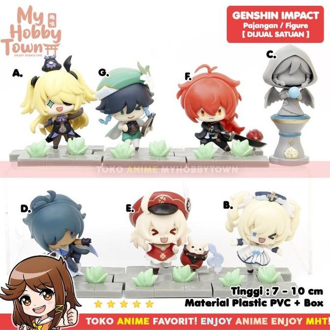 Figure Anime Game Genshin Impact Barbara Diluc Fischl Kaeya Klee Venti