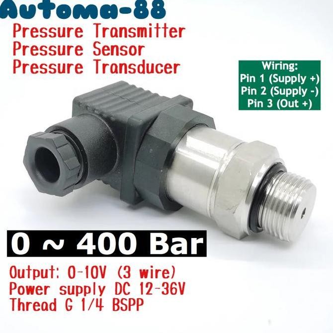 SINISTER- Pressure Transmitter 0-400Bar Output 0-10V 3 wire DC 24V 400 Bar