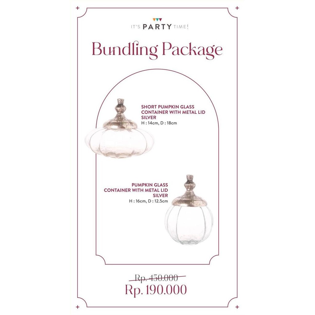 SET Pumpkin Glass Jar CONTAINER WITH METAL LID SILVER / Glass Jar Pumpkin