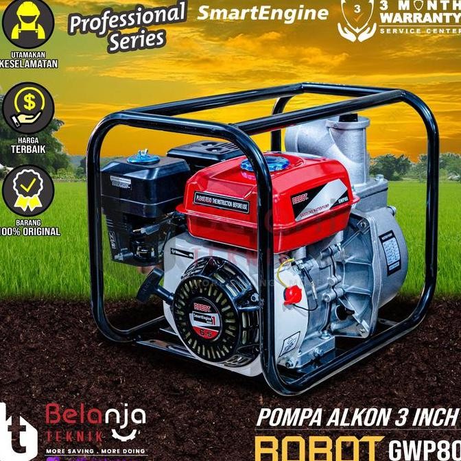 IKKAKU- Robot Mesin Pompa Air Irigasi Sawah GWP 80 Pompa Alkon 3 Inch GWP80 3"