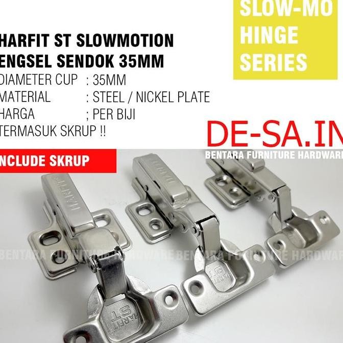 Promo Harfit St - 35Mm Engsel Sendok Slow Motion Soft Close Lurus Setengah Full Bungkuk St-0 St-8 St