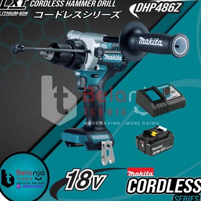IKKAKU- Makita Cordless Hammer Drive Drill DHP486Z Mesin Bor 18V + Baterai Set