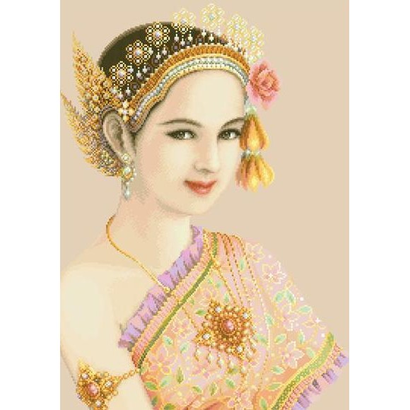 Paket Sulam Kristik Nattee Thai-07 Thai Elegance Lady Girl Wanita