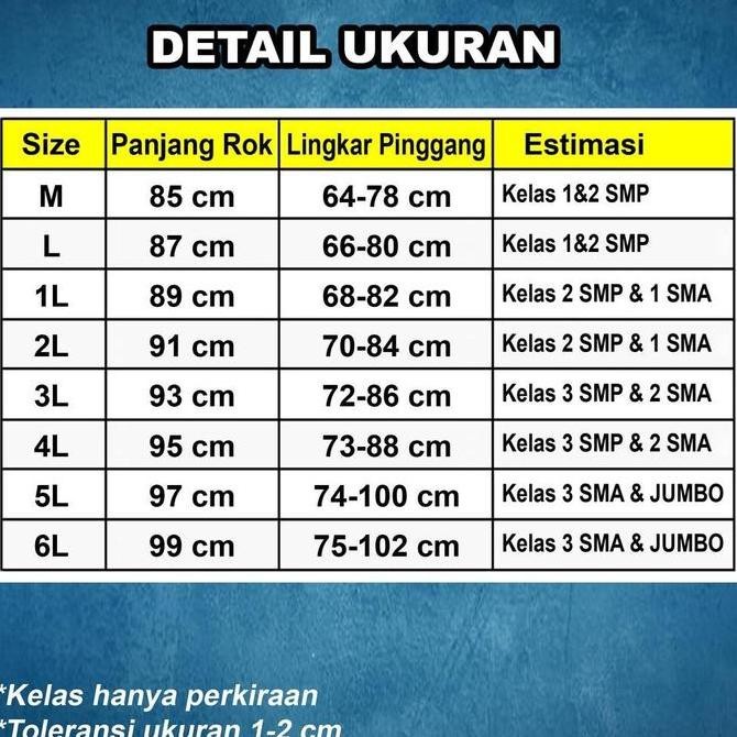 Promo Rok SMP SMA Rempel Seragam Sekolah Perempuan Lipit Panjang Bahan Optima Element Warna Abu Biru