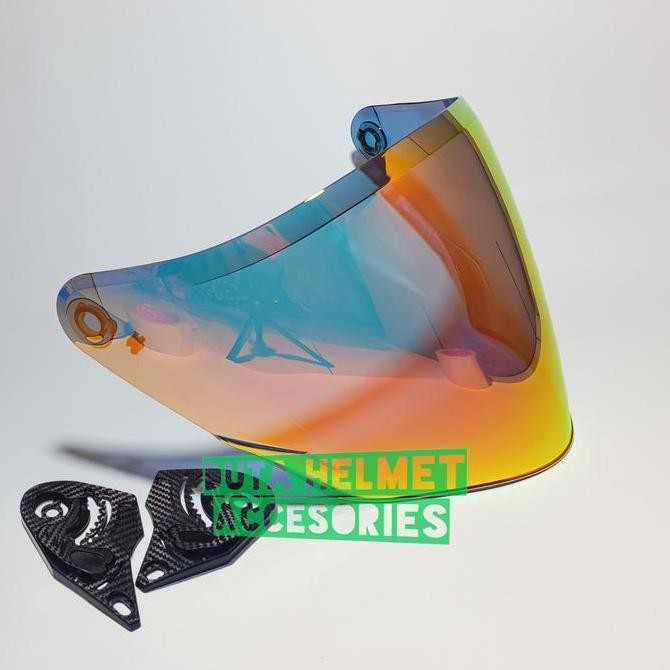 COD Kaca helm KYT NFJ - flat visor helmet kyt nfj iridium blue red gold silver bening hitam
