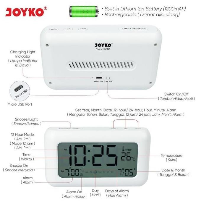 DS14 >> Jam Beker Digital / Weker Joyko ALCL 608D Cas / Alarm Clock & Kalender
