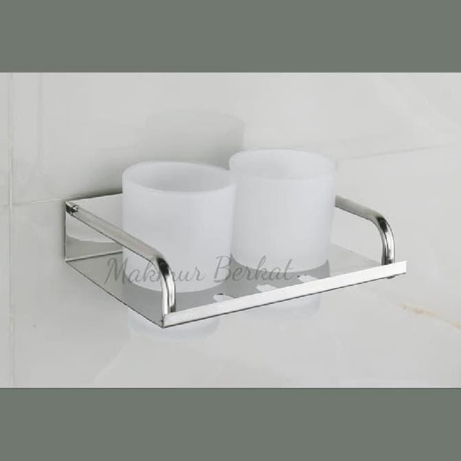 Tempat Sikat Gigi Gelas / Tempat Sikat Gigi Gantung