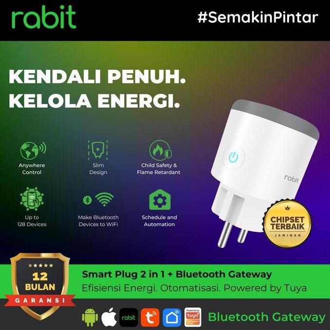 Rabit Smart Plug Wifi 16A 2 In 1 Bluetooth Mesh Gateway Colokan Socket Stop Kontak Pintar Wireless