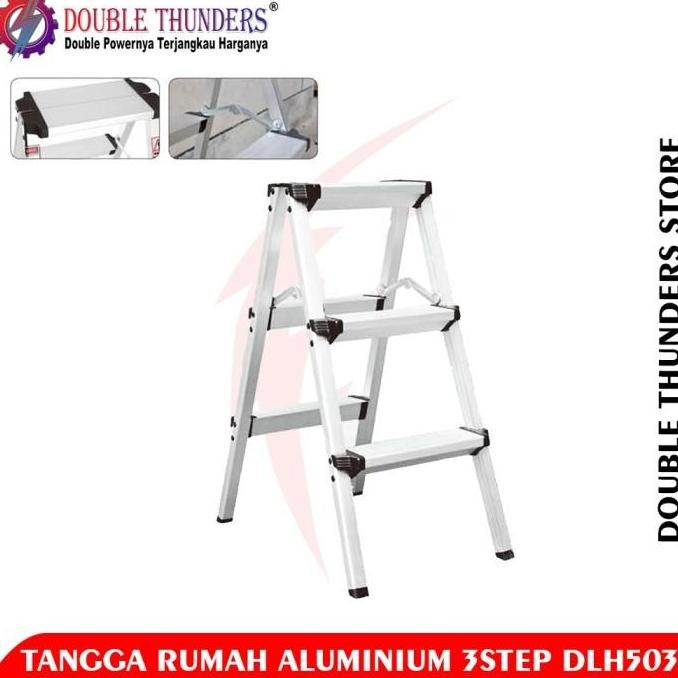 Double Thunders Dlh503 Tangga Rumah Aluminium 3 Step Tangga Lipat Aluminium 3Step