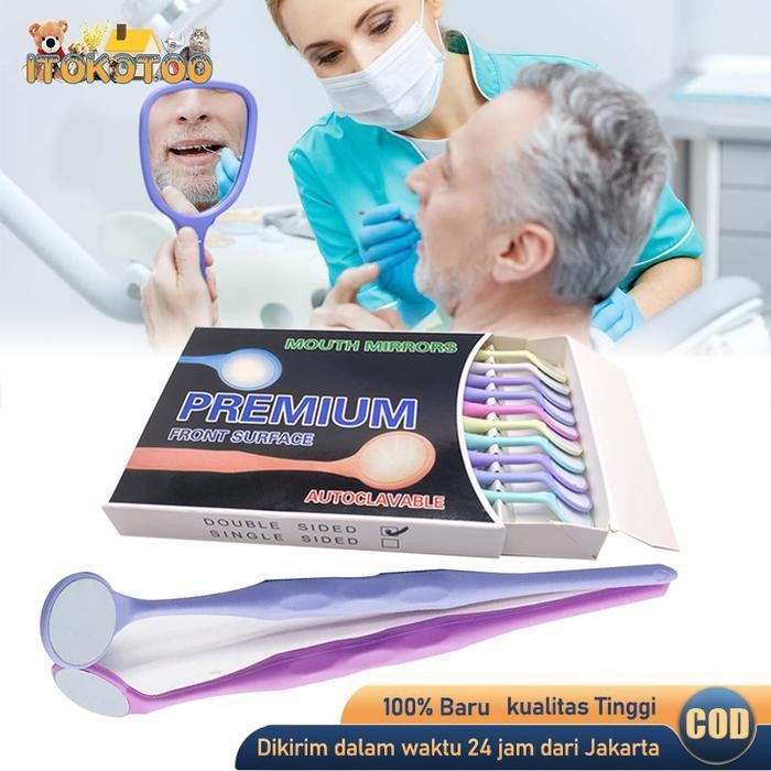 10Pcs/Box Dental Kaca Mulut Kacamulut Front Surface Anti Fog