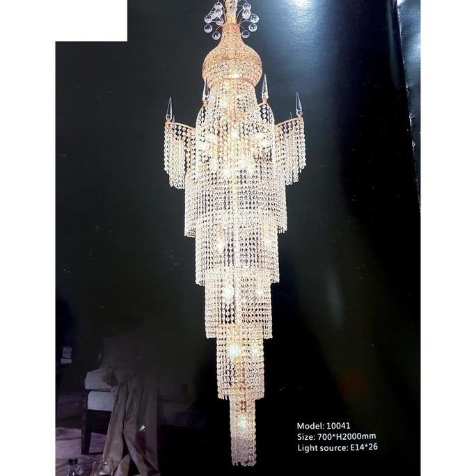 LAMPU GANTUNG KRISTAL 10041 / LAMPU HIAS / LAMPU VOID TANGGA Murah