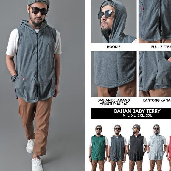 Rompi Sholat Zipper Laki Laki Dewasa Rosal Zipper