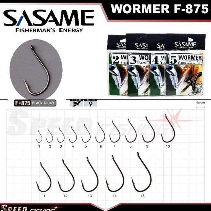 Kail Pancing Sasame Wormer F-875 Tipe Tipis Made In Japan (No.1 - No.15) Carbon Steel Murah - Toms F