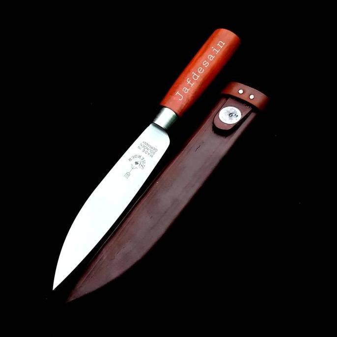 Pisau Herder Cap Garpu Asli 6 " Solingen Jerman Dan Sarung Kulit