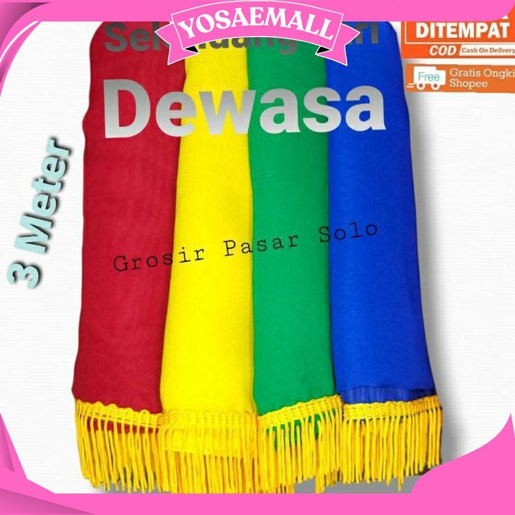 Selendang Tari Dewasa / Selendang Tari Rumbai / Selendang Tari 3 Meter Ori