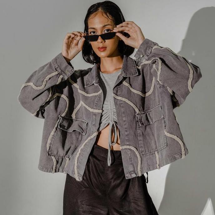 Filoposy Jacket Nasya Jacket (UIFW2023 COLLECTION) Grey Light Outer Panjang