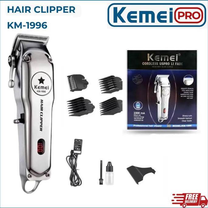 KEMEI 1996 Alat Cukur Listrik Kemei 1996 Bisa Cas Body Metal KM-1996 Professional Clipper Mesin Ramb