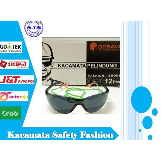 Coolbe- Kacamata Safety Fashion Hitam Kacamata Safety Gosave + Tali Kacamata
