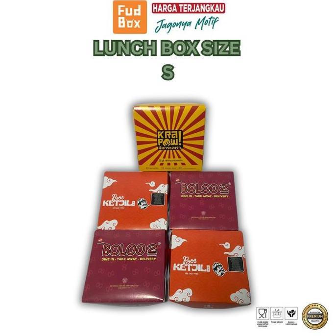 dBest- Cetak Custom Paper Lunch Box / Free Design, Full Colour,Size S, M, L, XL, XXL / Packaging Foo