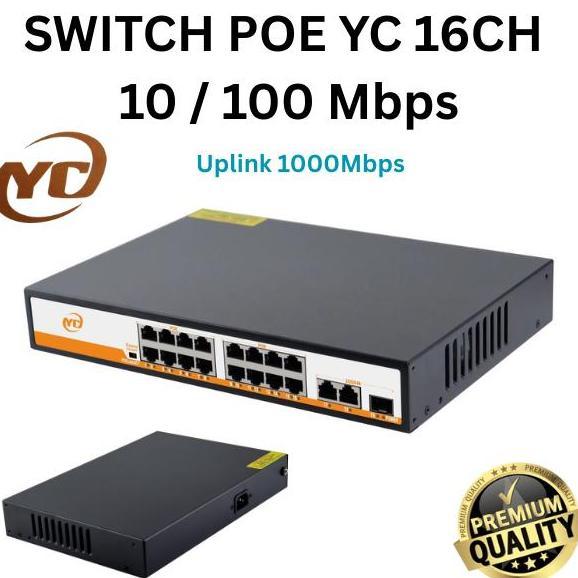 SWITCH POE 16Port POE SWITCH 16+3PORTS 10/100Mbps/1000Mbps /SWITCHHUBPOE 2Uplink+FO